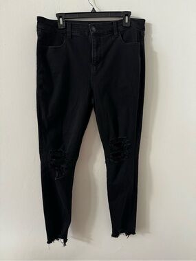 American Eagle Outfitters Black Skinny Distressed Jeans